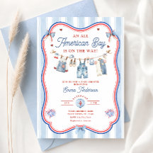 All American Boy Baby Shower Invitation