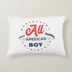 All American Boy Badge Accent Pillow