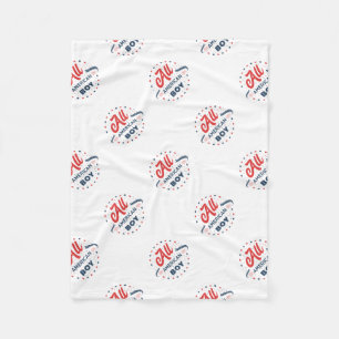 All American Boy Badge Fleece Blanket