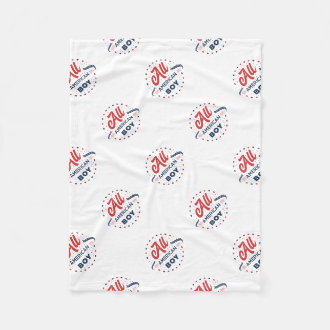 All American Boy Badge Fleece Blanket (Front)