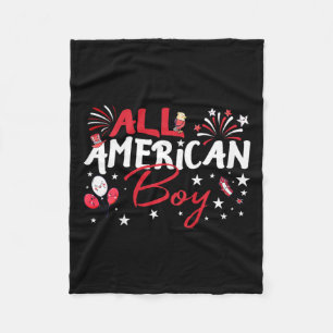 All American Boy For Independence Day Boys Patriot Fleece Blanket