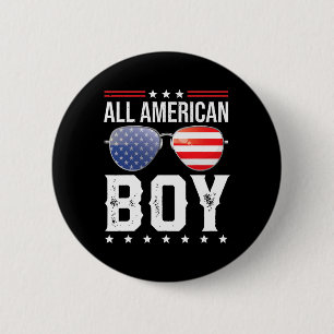 All American Boy Matching Family Fourth 4th Of Jul 2 Inch Round Button