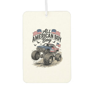 All American Boy Patriotic Monster Truck T-Shirt_1 Air Freshener