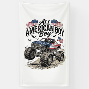 All American Boy Patriotic Monster Truck T-Shirt_1 Banner