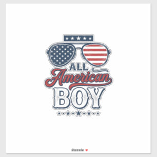 All American Boy Patriotic Sunglasses Shirt Design