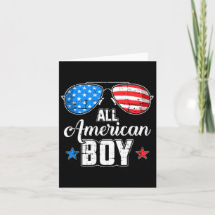 All American Boy Us Flag Sungles For Matching 4th  Card