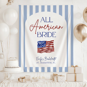 All American Bride Bachelorette Banner Tapestry
