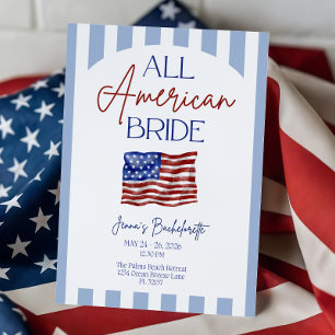 All American Bride Bachelorette Invitation