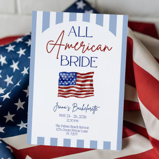 All American Bride Bachelorette Invitation