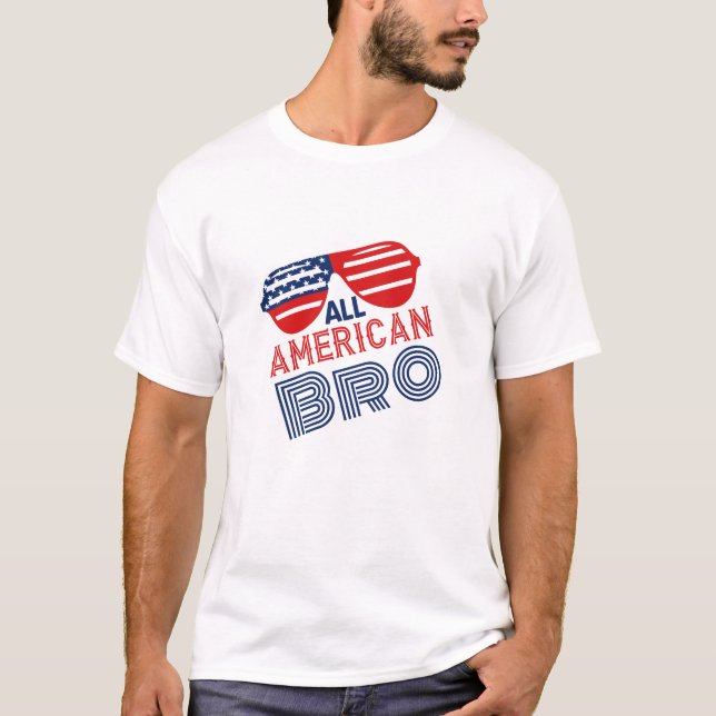 All American Bro 4th of July Fireworks T-Shirt (Front)