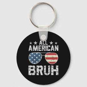 All American Bruh 4th Of July Boy  Keychain