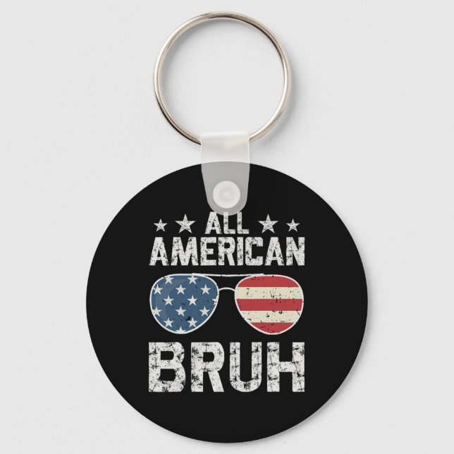 All American Bruh 4th Of July Boy  Keychain (Front)