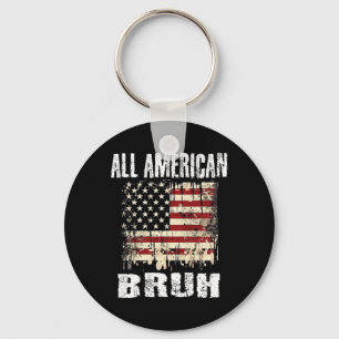 All American Bruh 4th Of July Boys Patriotic Teens Keychain