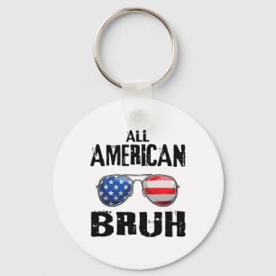 All American Bruh 4th Of July Boys Patriotic Teens Keychain