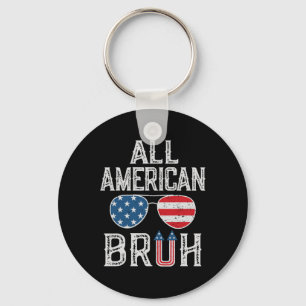 All American Bruh 4th Of July Boys Patriotic Teens Keychain