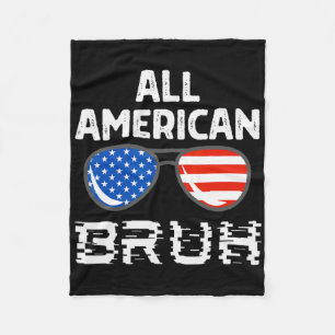 All American Bruh 4th Of July Boys Patriotic Usa T Fleece Blanket