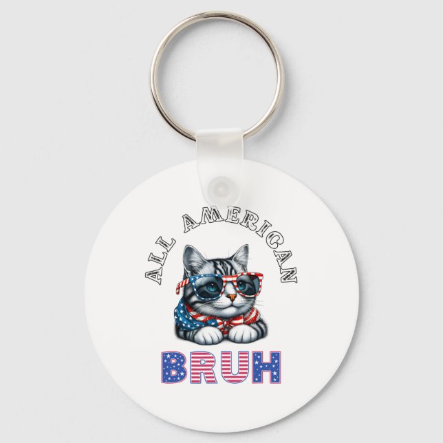 All American Bruh 4th Of July  Keychain (Front)