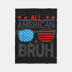 All American Bruh Cool Sungles 4th Of July Boy Tee Fleece Blanket