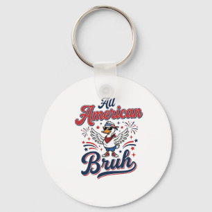 All American Bruh Patriotic Duck Vintage Shirt_1 Keychain