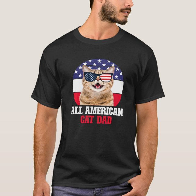 All American Cat Dad T-Shirt (Front)