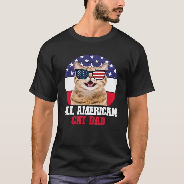 All American Cat Dad T-Shirt (Front)