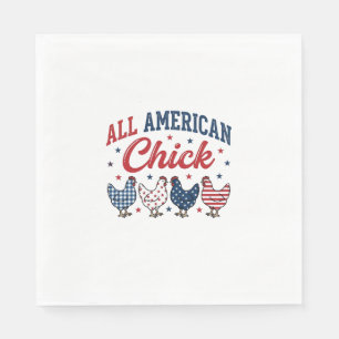 All American Chick Patriotic Chicken Shirt Design_ Napkin