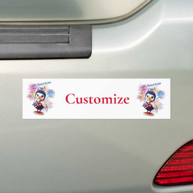 All-American Chick Thunder_Cove  Bumper Sticker (On Car)