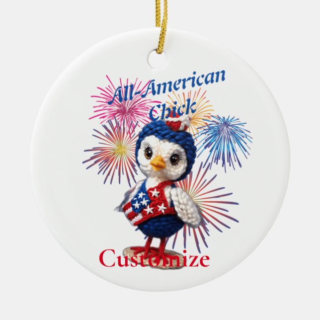All-American Chick Thunder_Cove  Ceramic Ornament (Front)