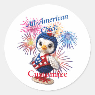 All-American Chick Thunder_Cove  Classic Round Sticker