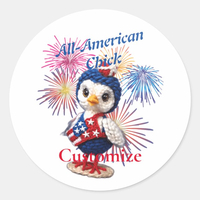 All-American Chick Thunder_Cove  Classic Round Sticker (Front)