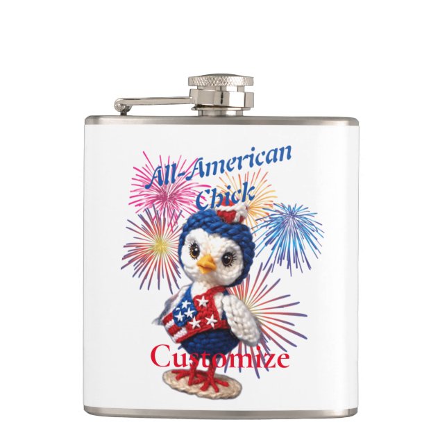 All-American Chick Thunder_Cove  Hip Flask (Front)