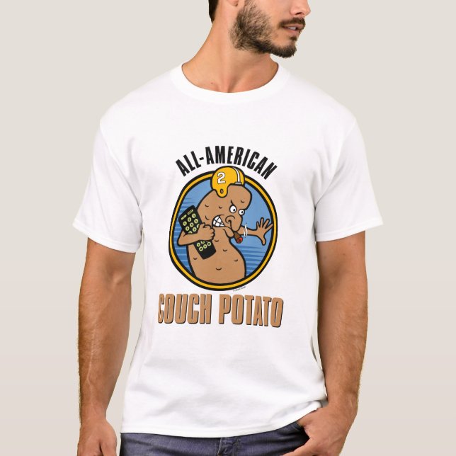All-American Couch Potato (customizable) T-Shirt (Front)