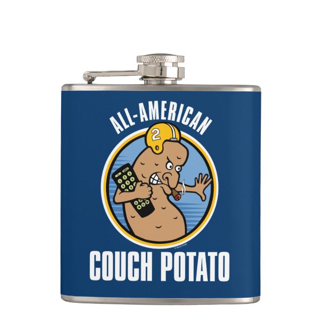 All-American Couch Potato Hip Flask (Front)