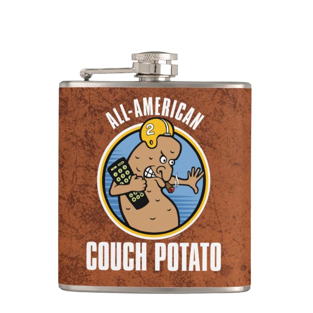 All-American Couch Potato Hip Flask (Front)
