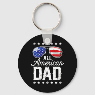 All American Dad 4th Of July Father's Day Sungles Keychain
