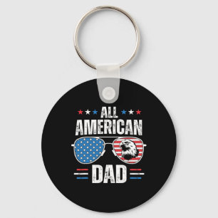 All American Dad 4th Of July Father's Day Sungles Keychain