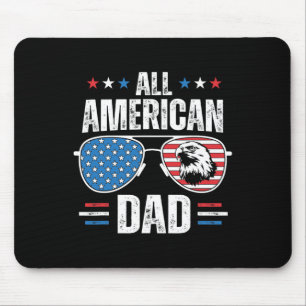 All American Dad 4th Of July Father's Day Sungles Mouse Pad