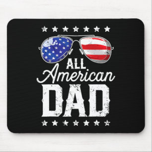 All American Dad 4th Of July Father's Day Sungles Mouse Pad