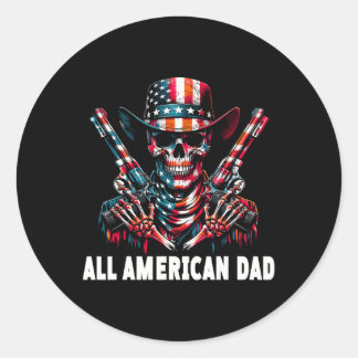 All American Dad Cowboy  Classic Round Sticker