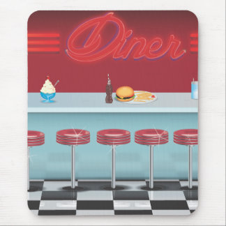 All American Diner Restaurant Mouse Pad