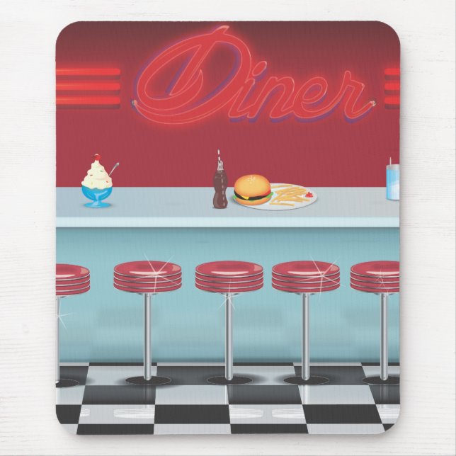 All American Diner Restaurant Mouse Pad (Front)