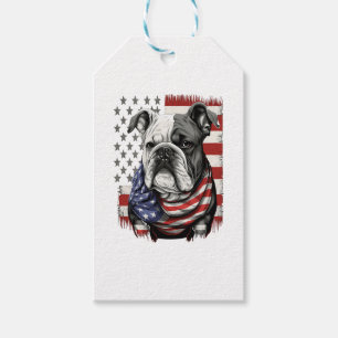 ALL AMERICAN DOG-lovers english bulldog  Gift Tags