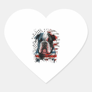 ALL AMERICAN DOG-lovers english bulldog  Heart Sticker