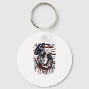 ALL AMERICAN DOG-lovers english bulldog  Keychain