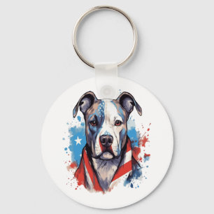 ALL AMERICAN DOG-lovers pit bull 2 Keychain