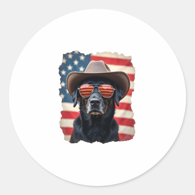 ALL AMERICAN DOG-lovers pit bull  (3) Classic Round Sticker (Front)