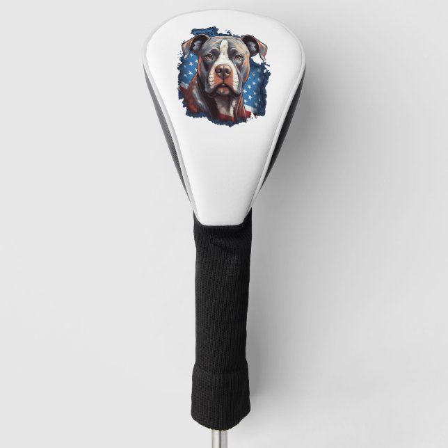 ALL AMERICAN DOG-lovers pit bull  Golf Head Cover (Front)