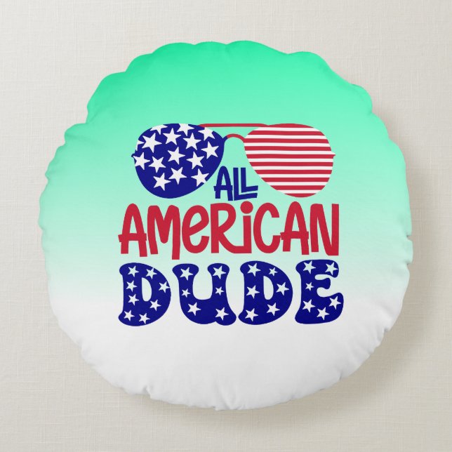 All American Dude-32286 Round Pillow (Front)