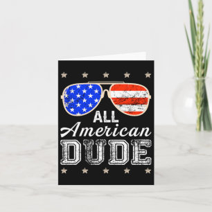 All American Dude 4th Of July Family Matching Sung Card