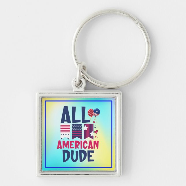 All American Dude-96993 Keychain (Front)
